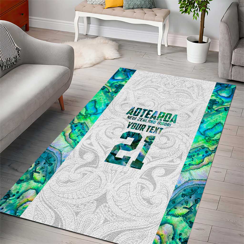 Custom New Zealand Aotearoa Area Rug Green Maori Paua Shell Indigenous - Aussie Hoodie