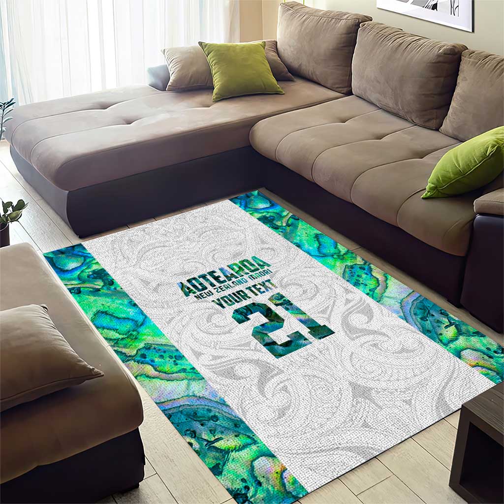 Custom New Zealand Aotearoa Area Rug Green Maori Paua Shell Indigenous - Aussie Hoodie