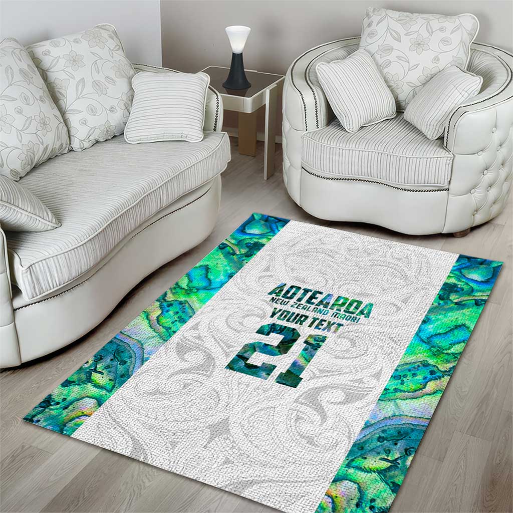 Custom New Zealand Aotearoa Area Rug Green Maori Paua Shell Indigenous - Aussie Hoodie
