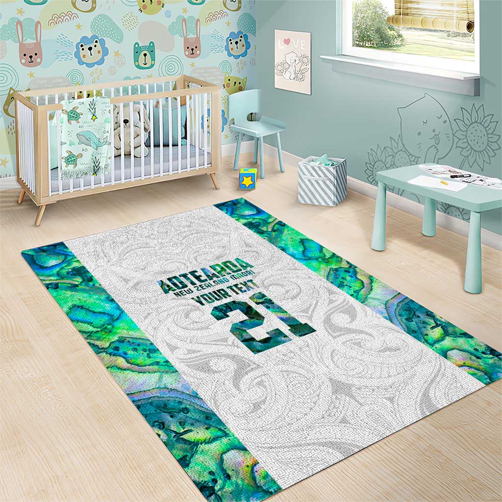 Custom New Zealand Aotearoa Area Rug Green Maori Paua Shell Indigenous - Aussie Hoodie