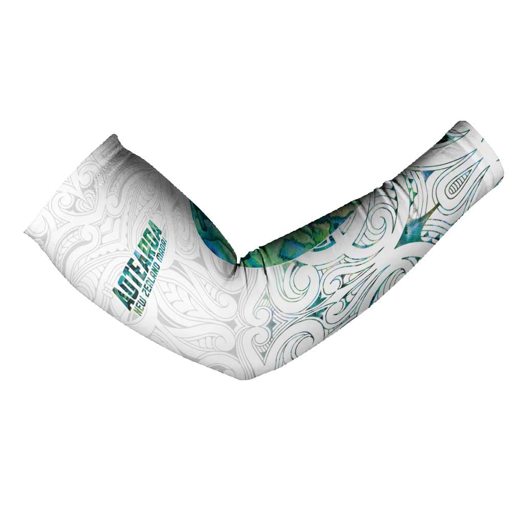 Custom New Zealand Aotearoa Arm Sleeves Green Maori Paua Shell Indigenous - Aussie Hoodie