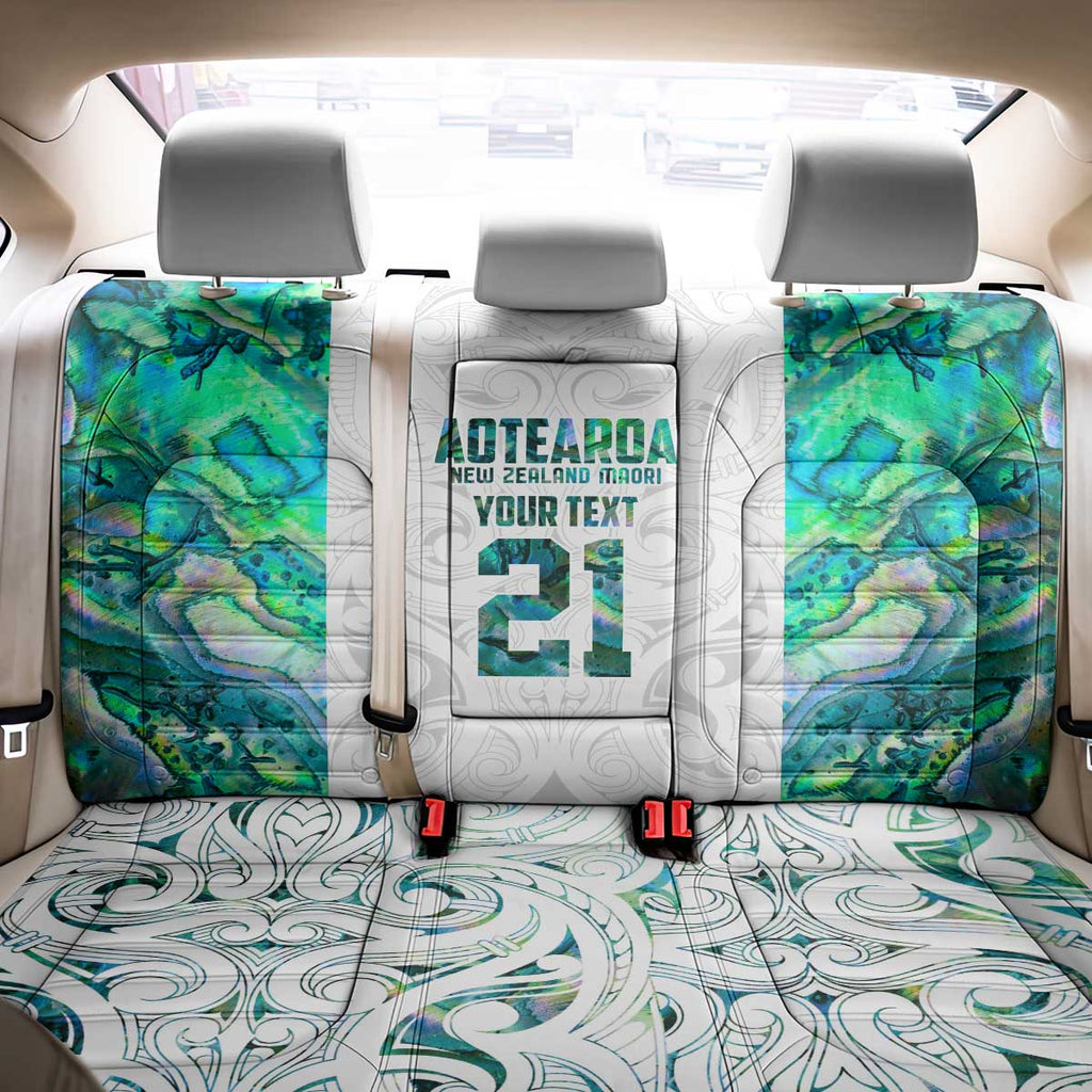 Custom New Zealand Aotearoa Back Car Seat Cover Green Maori Paua Shell Indigenous - Aussie Hoodie