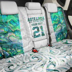 Custom New Zealand Aotearoa Back Car Seat Cover Green Maori Paua Shell Indigenous - Aussie Hoodie