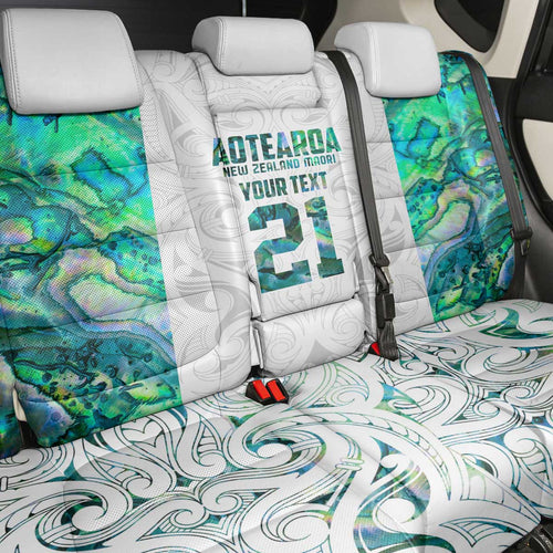 Custom New Zealand Aotearoa Back Car Seat Cover Green Maori Paua Shell Indigenous - Aussie Hoodie