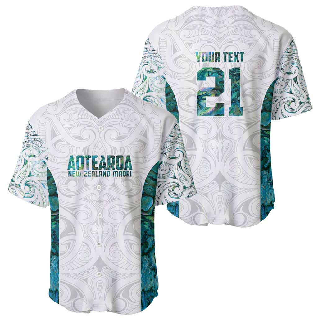 Custom New Zealand Aotearoa Baseball Jersey Green Maori Paua Shell Indigenous - Aussie Hoodie