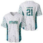 Custom New Zealand Aotearoa Baseball Jersey Green Maori Paua Shell Indigenous - Aussie Hoodie