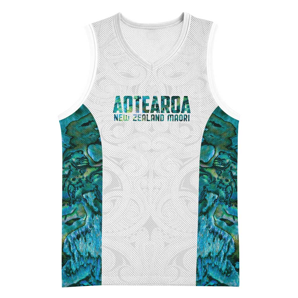 Custom New Zealand Aotearoa Basketball Jersey Green Maori Paua Shell Indigenous - Aussie Hoodie