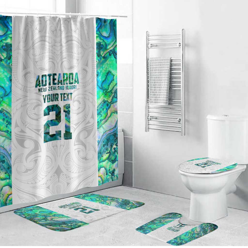 Custom New Zealand Aotearoa Bathroom Set Green Maori Paua Shell Indigenous - Aussie Hoodie