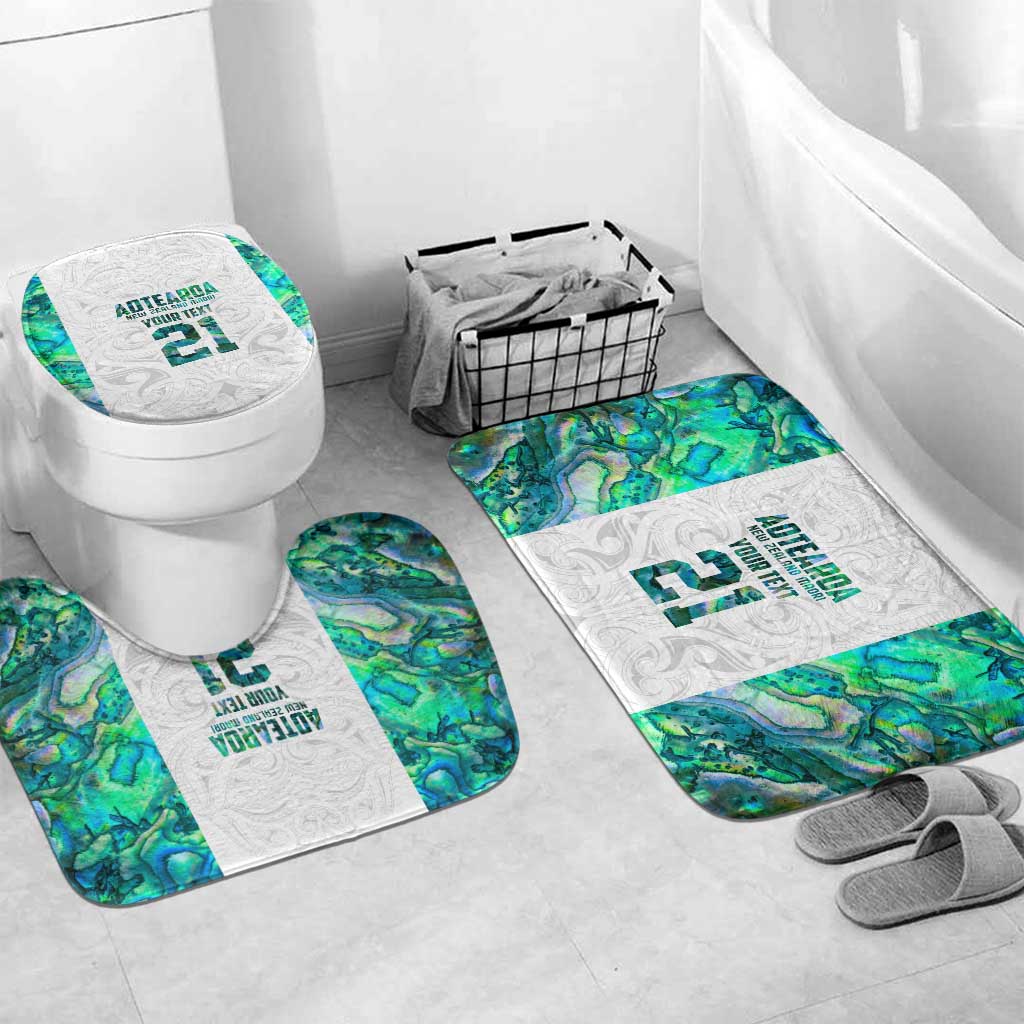 Custom New Zealand Aotearoa Bathroom Set Green Maori Paua Shell Indigenous - Aussie Hoodie