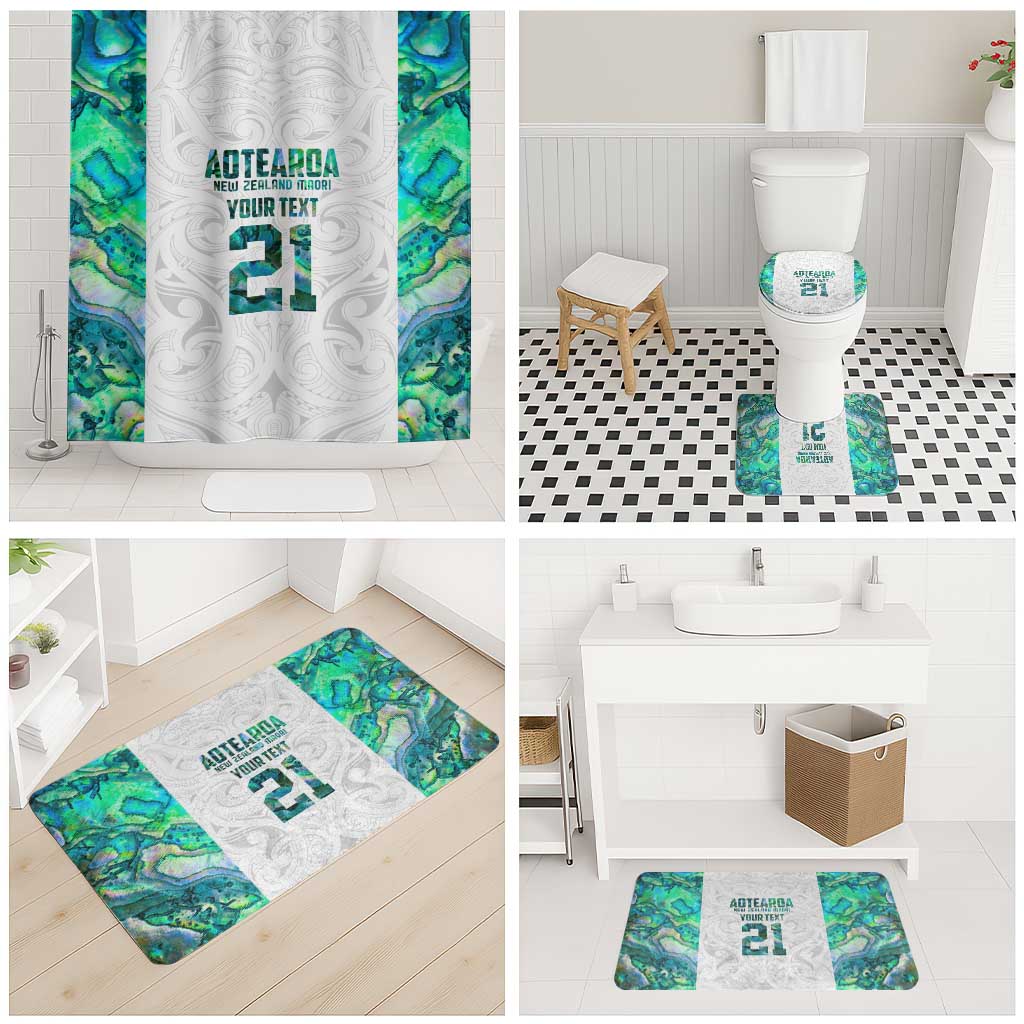 Custom New Zealand Aotearoa Bathroom Set Green Maori Paua Shell Indigenous - Aussie Hoodie