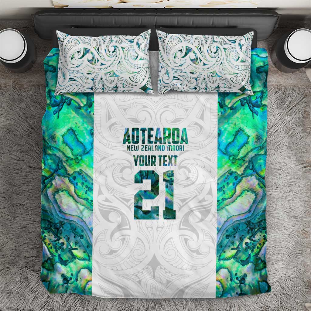Custom New Zealand Aotearoa Bedding Set Green Maori Paua Shell Indigenous - Aussie Hoodie