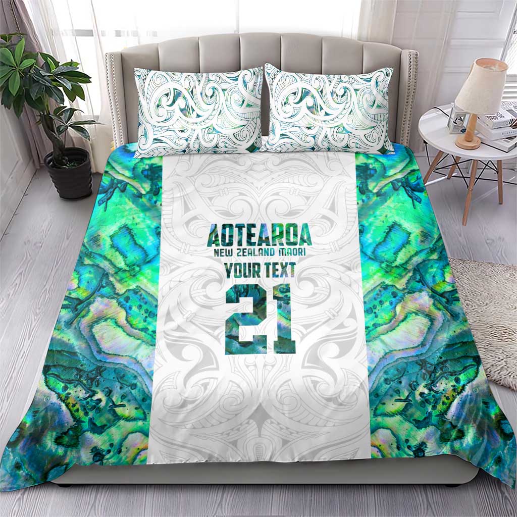 Custom New Zealand Aotearoa Bedding Set Green Maori Paua Shell Indigenous - Aussie Hoodie
