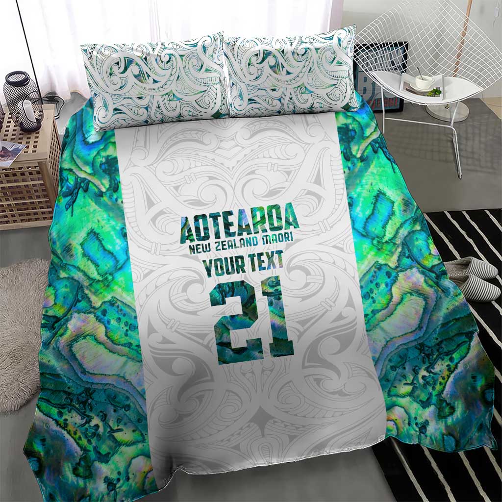 Custom New Zealand Aotearoa Bedding Set Green Maori Paua Shell Indigenous - Aussie Hoodie
