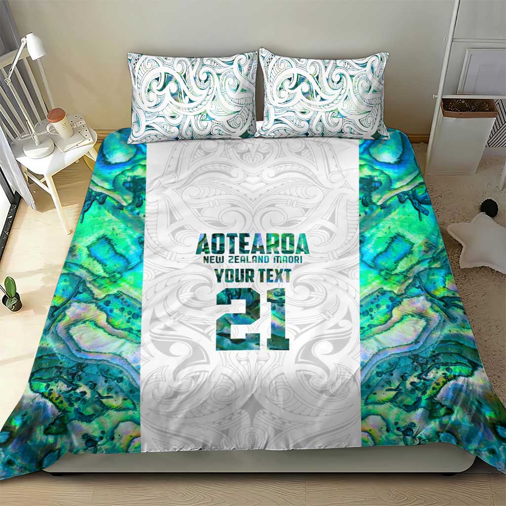 Custom New Zealand Aotearoa Bedding Set Green Maori Paua Shell Indigenous - Aussie Hoodie