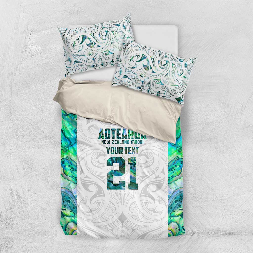 Custom New Zealand Aotearoa Bedding Set Green Maori Paua Shell Indigenous - Aussie Hoodie