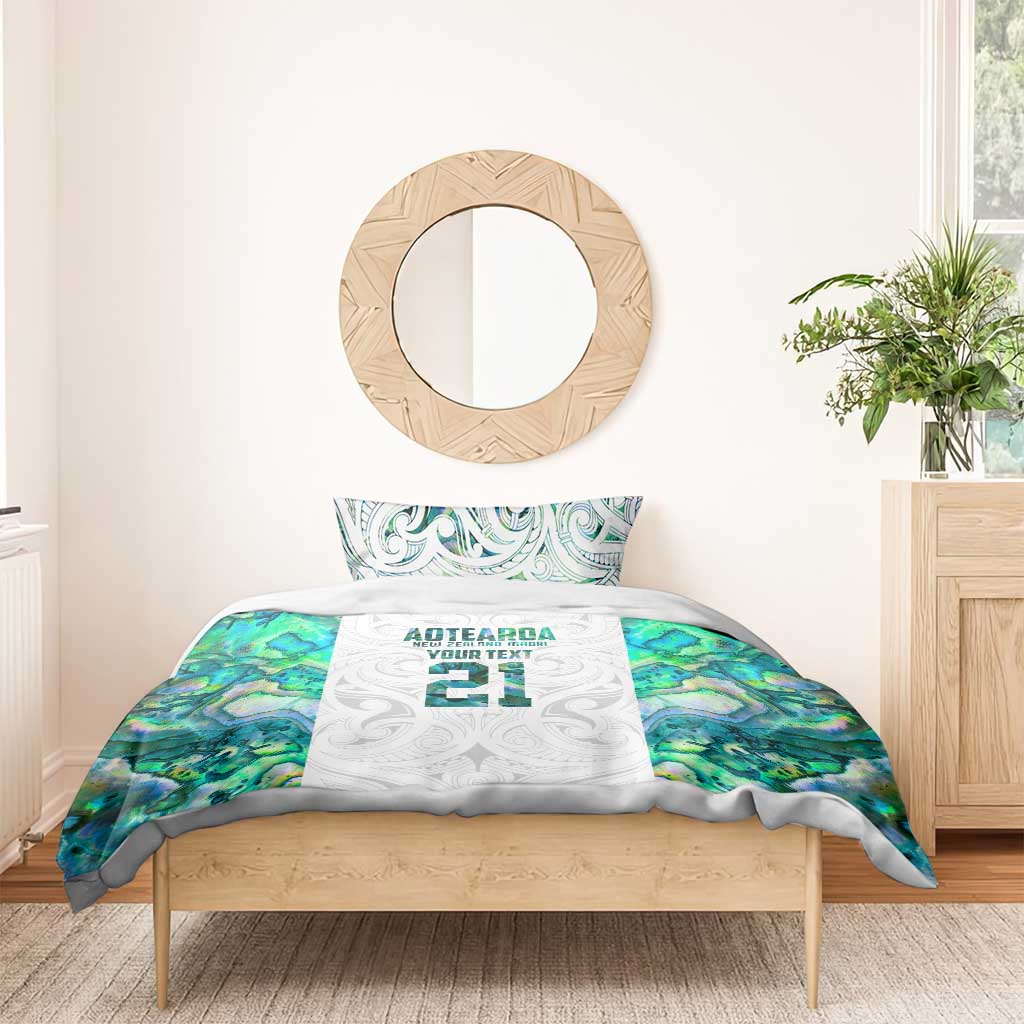 Custom New Zealand Aotearoa Bedding Set Green Maori Paua Shell Indigenous - Aussie Hoodie