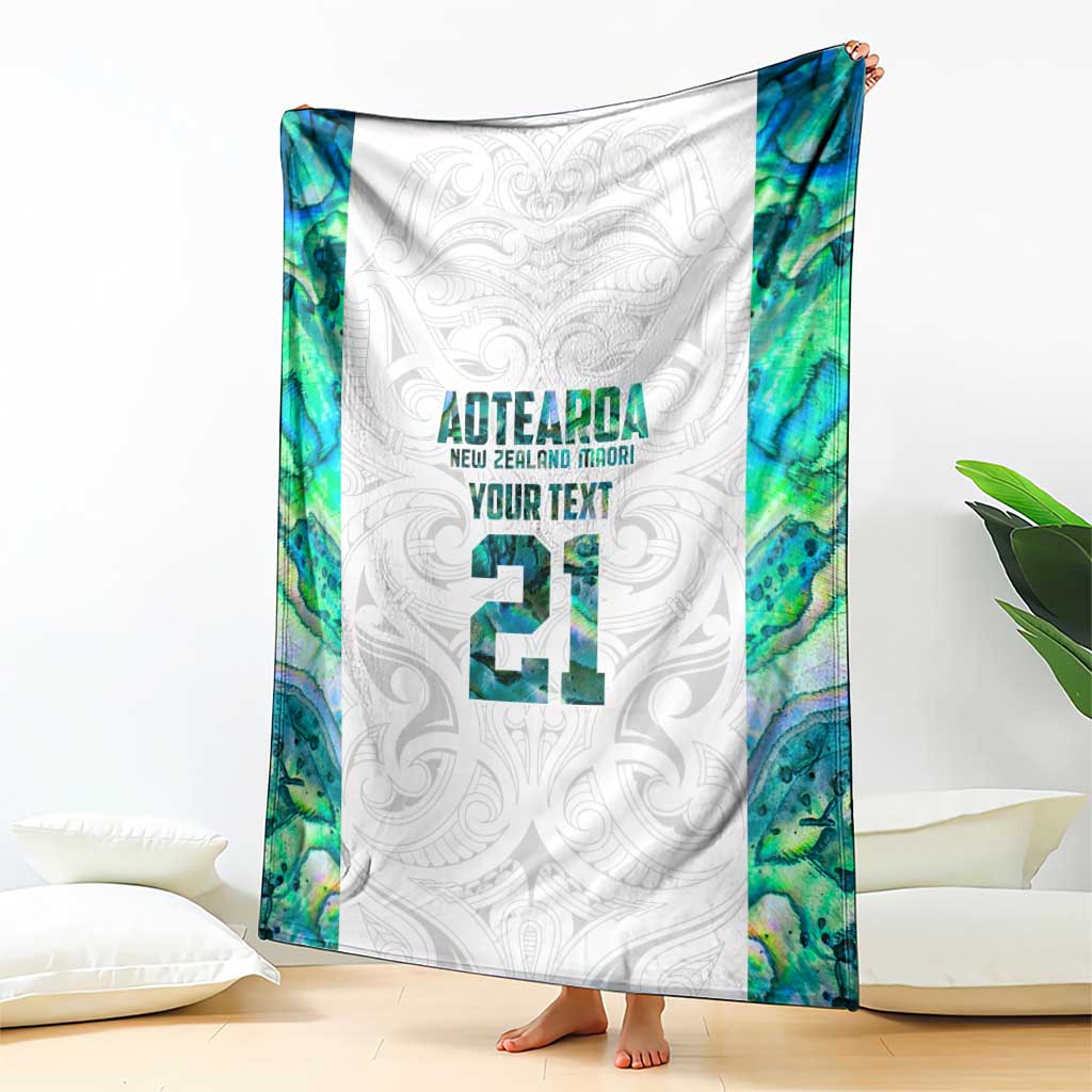 Custom New Zealand Aotearoa Blanket Green Maori Paua Shell Indigenous - Aussie Hoodie