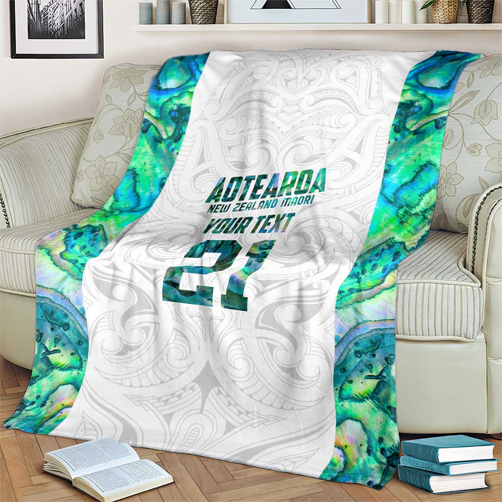 Custom New Zealand Aotearoa Blanket Green Maori Paua Shell Indigenous - Aussie Hoodie