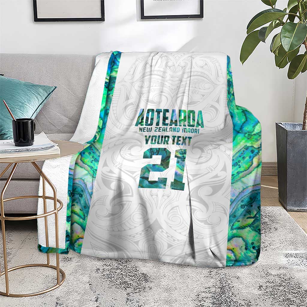 Custom New Zealand Aotearoa Blanket Green Maori Paua Shell Indigenous - Aussie Hoodie