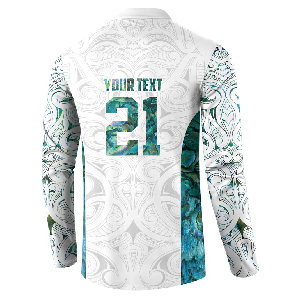 Custom New Zealand Aotearoa Button Sweatshirt Green Maori Paua Shell Indigenous - Aussie Hoodie
