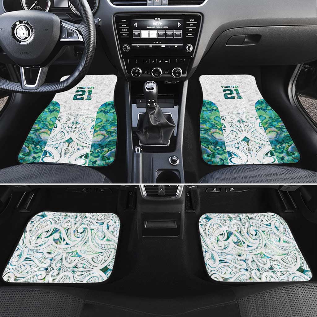 Custom New Zealand Aotearoa Car Mats Green Maori Paua Shell Indigenous - Aussie Hoodie