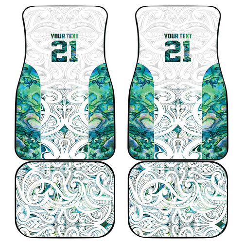 Custom New Zealand Aotearoa Car Mats Green Maori Paua Shell Indigenous - Aussie Hoodie