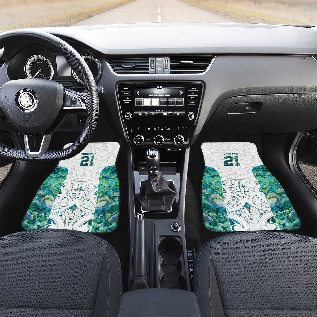 Custom New Zealand Aotearoa Car Mats Green Maori Paua Shell Indigenous - Aussie Hoodie