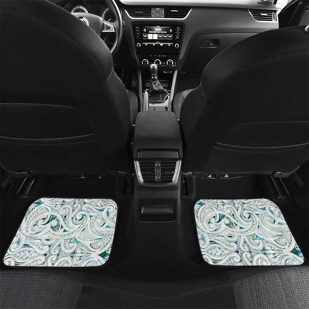 Custom New Zealand Aotearoa Car Mats Green Maori Paua Shell Indigenous - Aussie Hoodie
