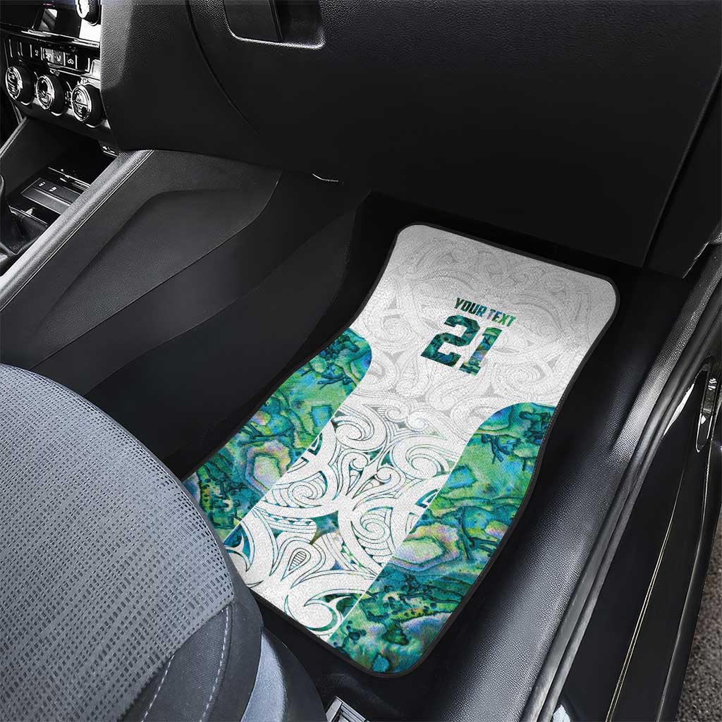 Custom New Zealand Aotearoa Car Mats Green Maori Paua Shell Indigenous - Aussie Hoodie