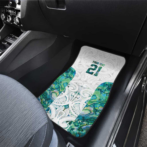 Custom New Zealand Aotearoa Car Mats Green Maori Paua Shell Indigenous - Aussie Hoodie