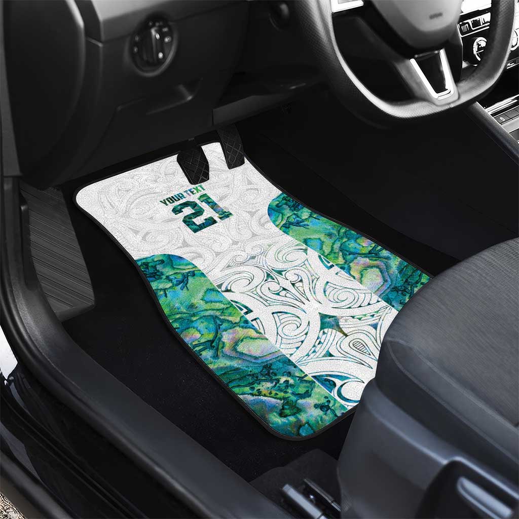 Custom New Zealand Aotearoa Car Mats Green Maori Paua Shell Indigenous - Aussie Hoodie