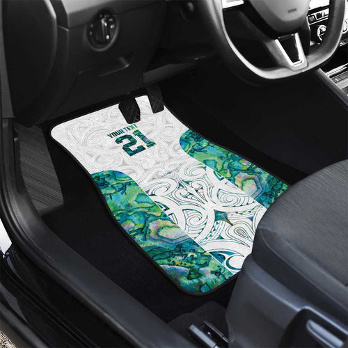 Custom New Zealand Aotearoa Car Mats Green Maori Paua Shell Indigenous - Aussie Hoodie
