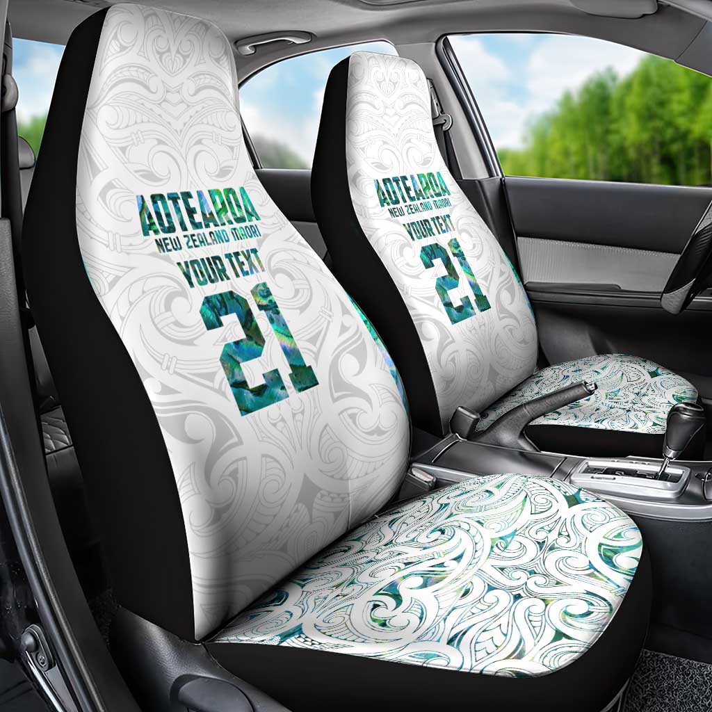 Custom New Zealand Aotearoa Car Seat Cover Green Maori Paua Shell Indigenous - Aussie Hoodie