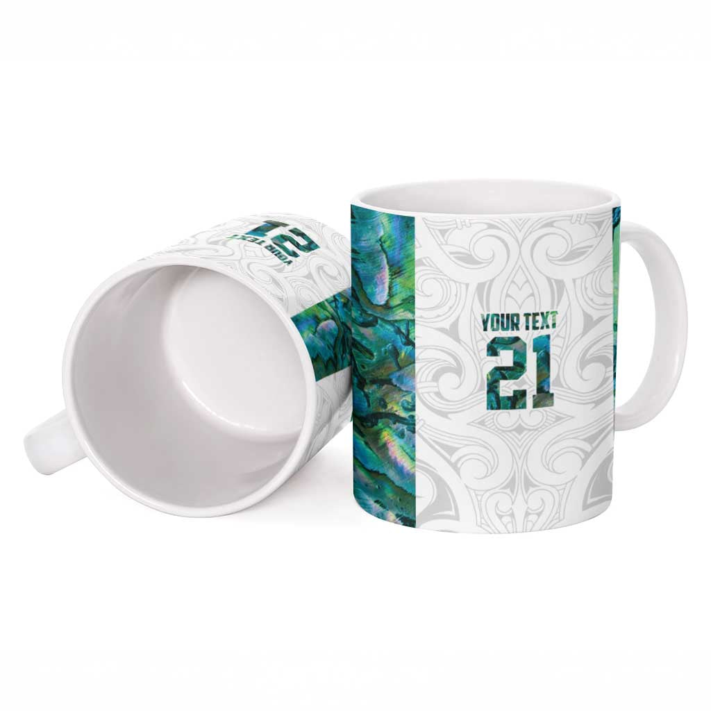 Custom New Zealand Aotearoa Ceramic Mug Green Maori Paua Shell Indigenous - Aussie Hoodie