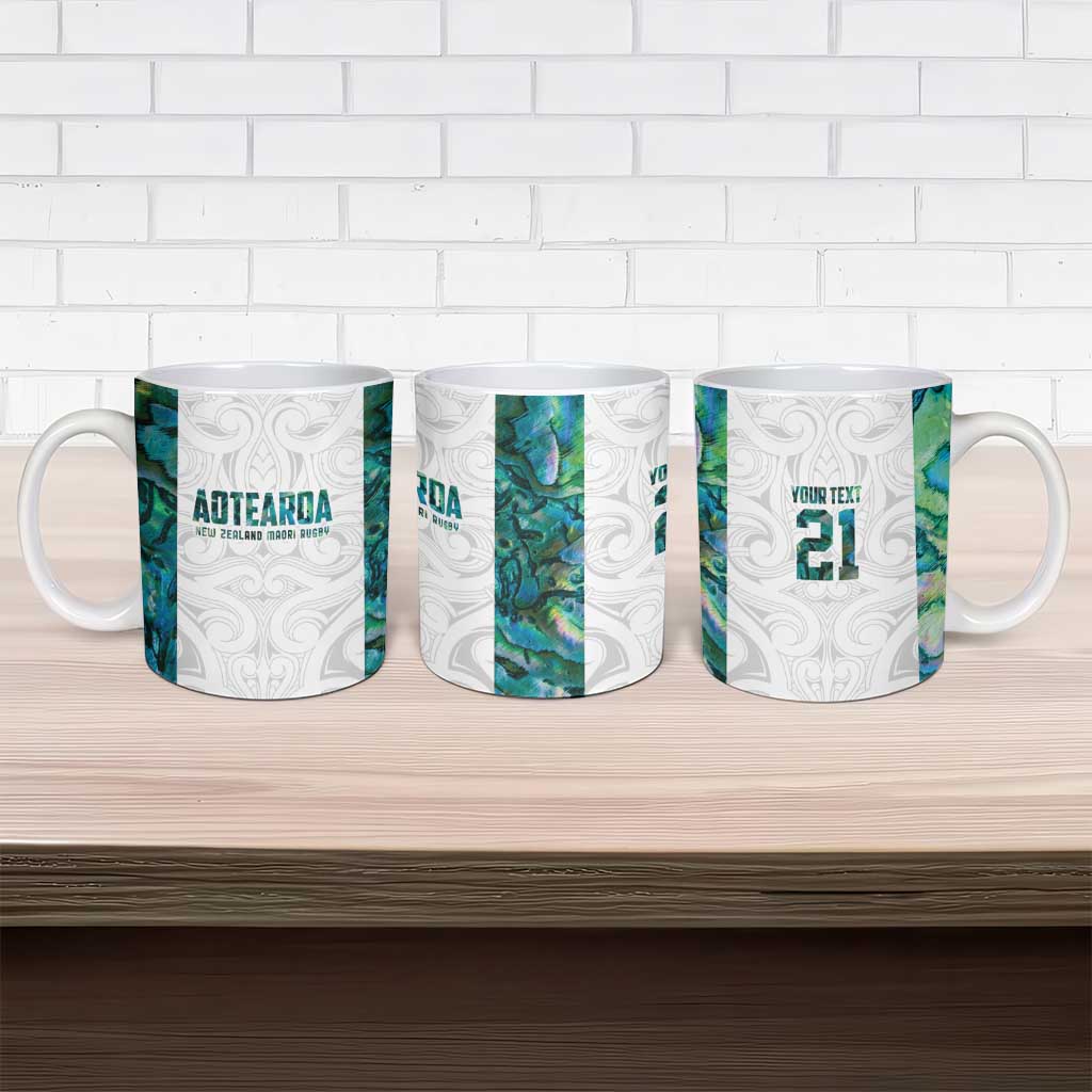 Custom New Zealand Aotearoa Ceramic Mug Green Maori Paua Shell Indigenous - Aussie Hoodie