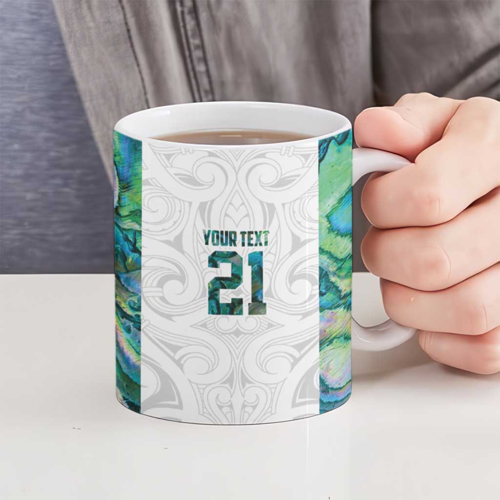 Custom New Zealand Aotearoa Ceramic Mug Green Maori Paua Shell Indigenous - Aussie Hoodie