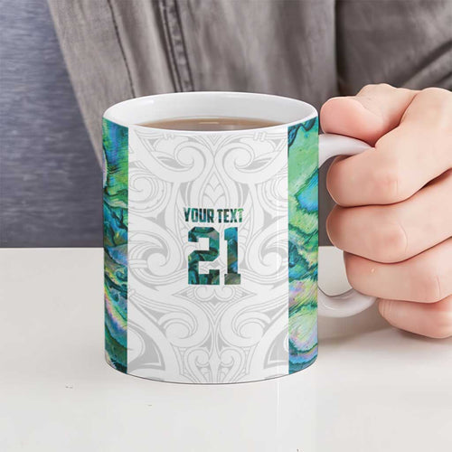 Custom New Zealand Aotearoa Ceramic Mug Green Maori Paua Shell Indigenous - Aussie Hoodie