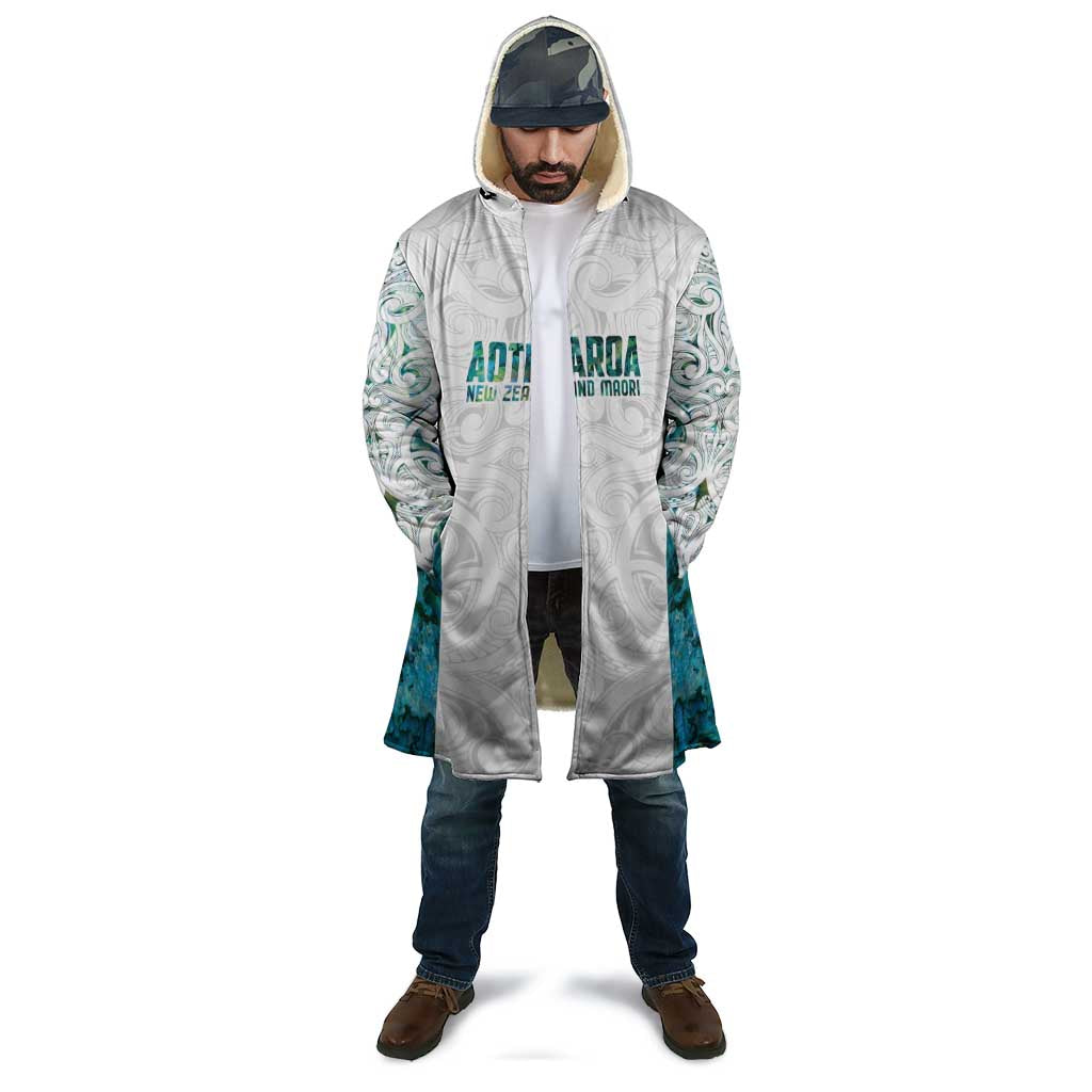 Custom New Zealand Aotearoa Cloak Green Maori Paua Shell Indigenous - Aussie Hoodie