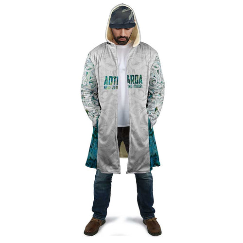 Custom New Zealand Aotearoa Cloak Green Maori Paua Shell Indigenous - Aussie Hoodie