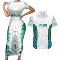 Custom New Zealand Aotearoa Couples Matching Short Sleeve Bodycon Dress and Hawaiian Shirt Green Maori Paua Shell Indigenous - Aussie Hoodie