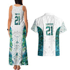 Custom New Zealand Aotearoa Couples Matching Tank Maxi Dress and Hawaiian Shirt Green Maori Paua Shell Indigenous - Aussie Hoodie