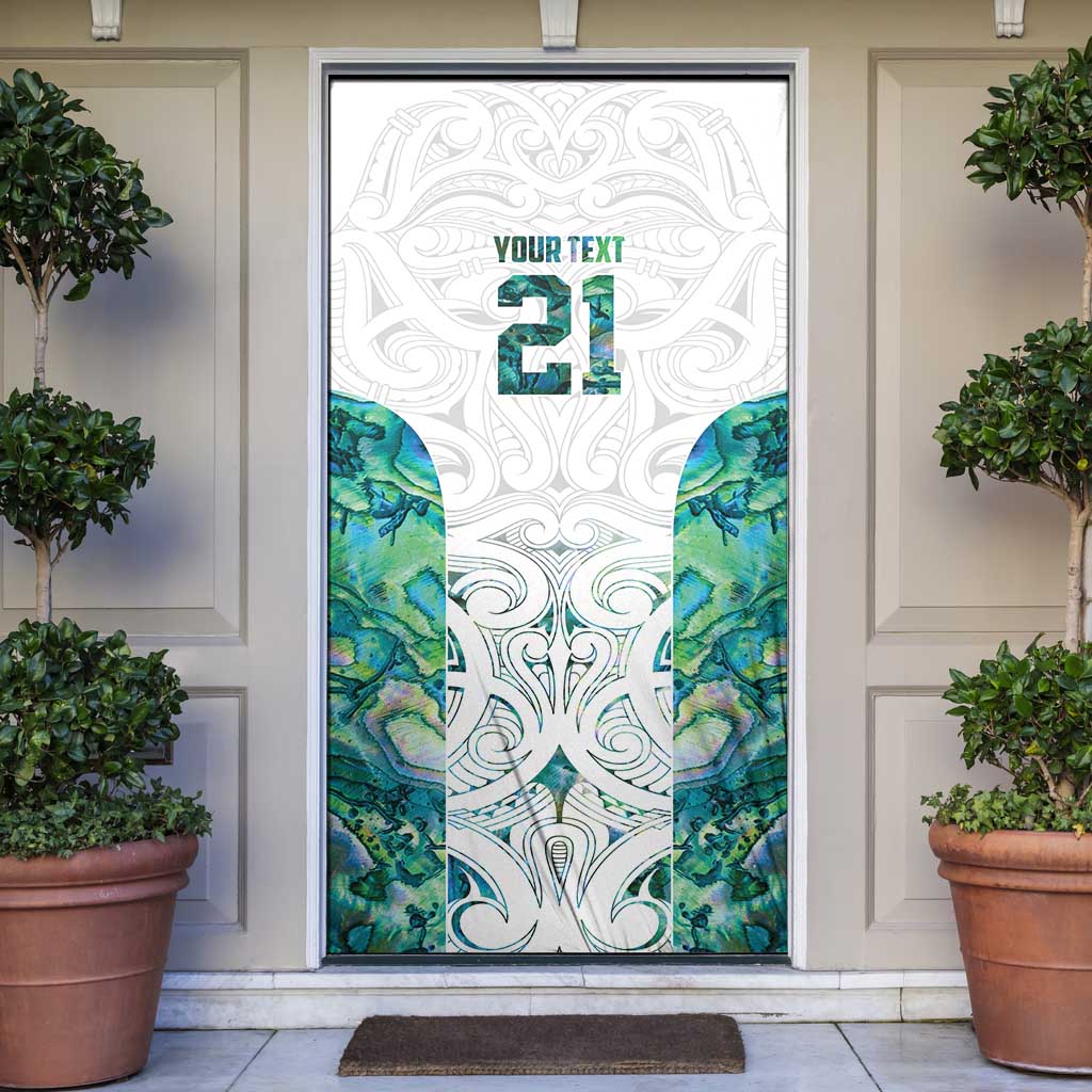 Custom New Zealand Aotearoa Door Cover Green Maori Paua Shell Indigenous - Aussie Hoodie