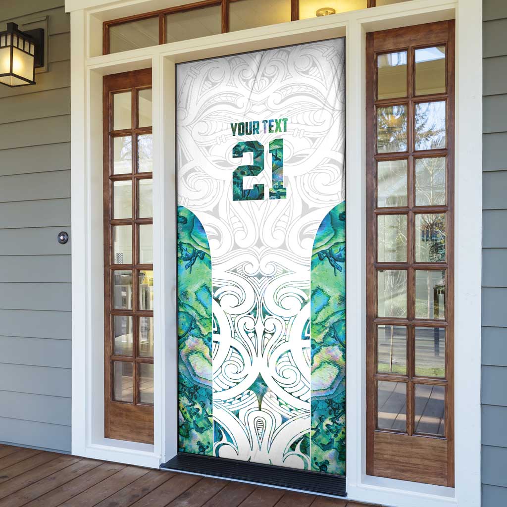 Custom New Zealand Aotearoa Door Cover Green Maori Paua Shell Indigenous - Aussie Hoodie