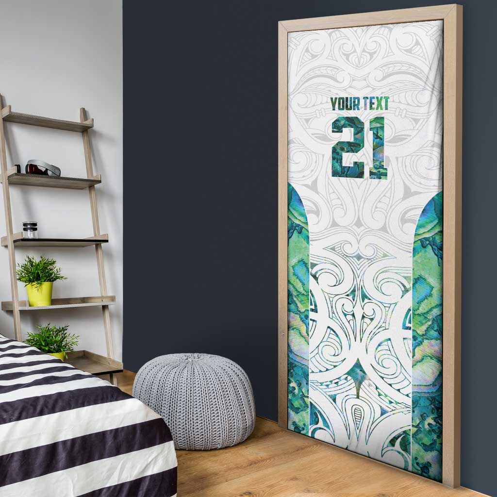 Custom New Zealand Aotearoa Door Cover Green Maori Paua Shell Indigenous - Aussie Hoodie