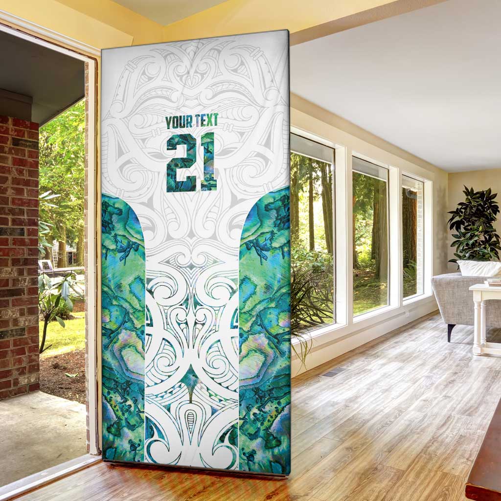 Custom New Zealand Aotearoa Door Cover Green Maori Paua Shell Indigenous - Aussie Hoodie