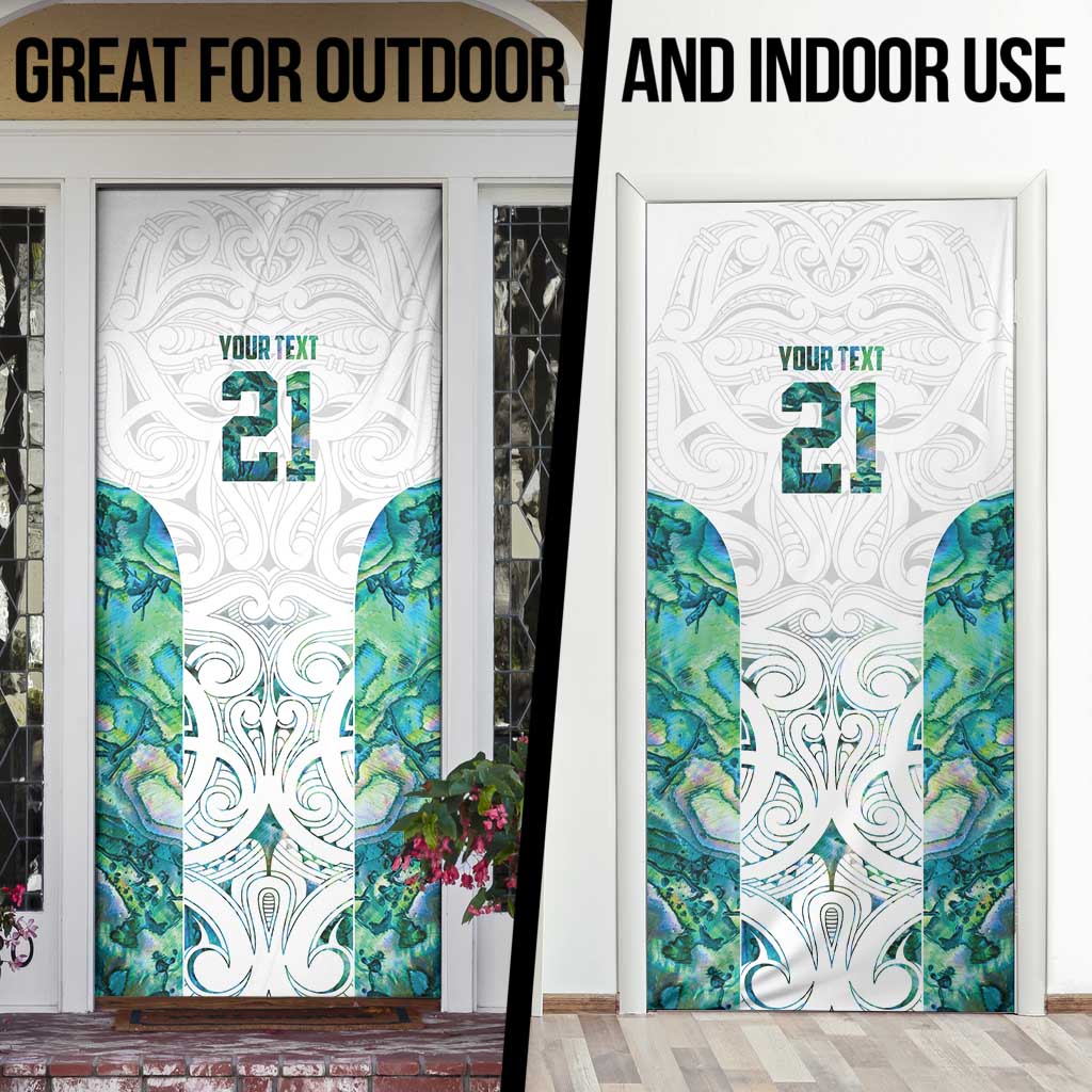 Custom New Zealand Aotearoa Door Cover Green Maori Paua Shell Indigenous - Aussie Hoodie