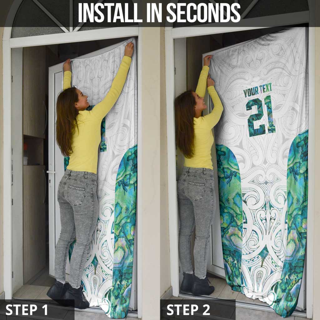 Custom New Zealand Aotearoa Door Cover Green Maori Paua Shell Indigenous - Aussie Hoodie