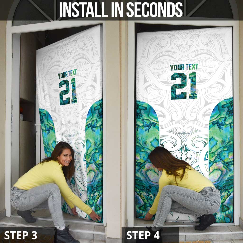 Custom New Zealand Aotearoa Door Cover Green Maori Paua Shell Indigenous - Aussie Hoodie