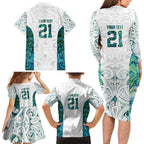 Custom New Zealand Aotearoa Family Matching Long Sleeve Bodycon Dress and Hawaiian Shirt Green Maori Paua Shell Indigenous - Aussie Hoodie