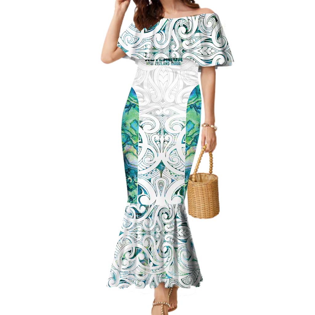 Custom New Zealand Aotearoa Family Matching Mermaid Dress and Hawaiian Shirt Green Maori Paua Shell Indigenous - Aussie Hoodie